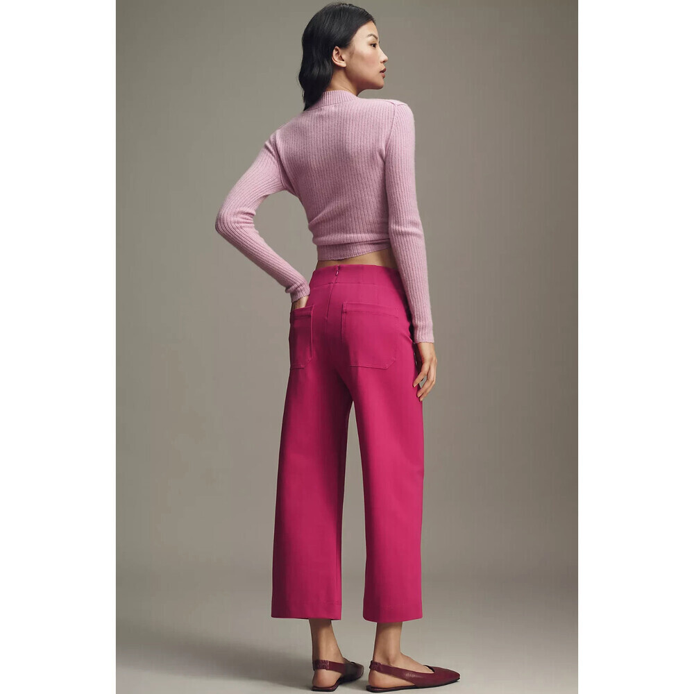 The @merricksart Colette Crop Bow-Waist Pants by Maeve Raspberry SZ 26 - Picture 4 of 4
